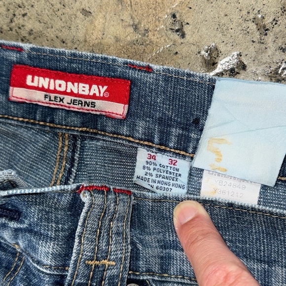 Unionbay flex carpenter jeans thrashed vintage denim size 34 x 32 - Picture 5 of 8